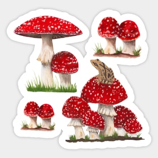 Amanitas and Spring Peeper Sticker